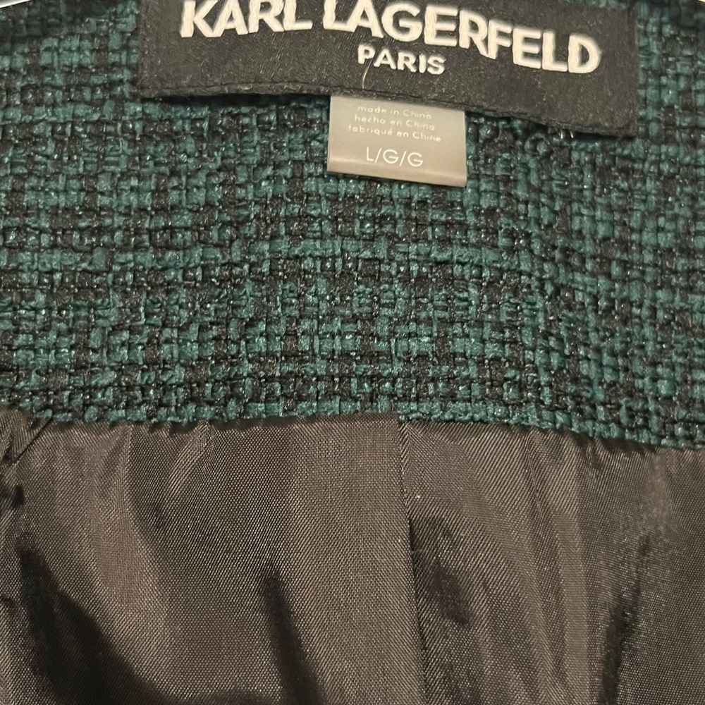 Karl Lagerfeld Women's Green Teal Blazer - Picture 4 of 5